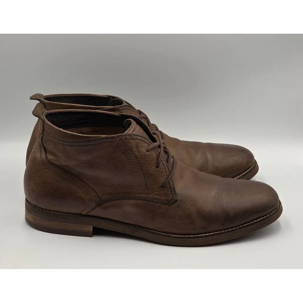 Cole Haan York Chukka Boots Mens 11.5M Brown Distressed Leather C11847